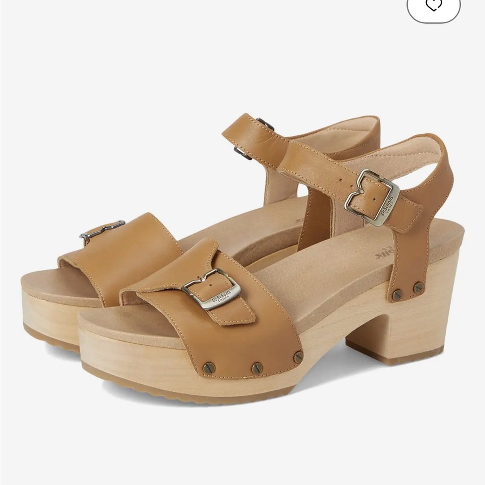 Dr. Scholl's Women's Original Love Platform Block Heel Leather Sandals Size 8
